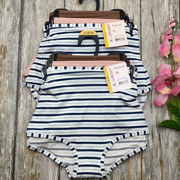 Women's Infinite Comfort Stretch Boyshort Panties Underwear 2, 3-Pack Size L - Picture 1 of 4